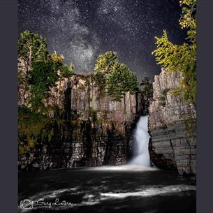 High Force Waterfall at night.  