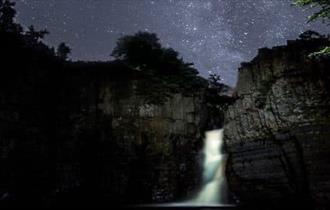Image of the stars over High Force Waterfall at night (Gary Lintern).