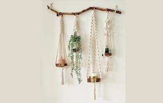 Examples of macrame.