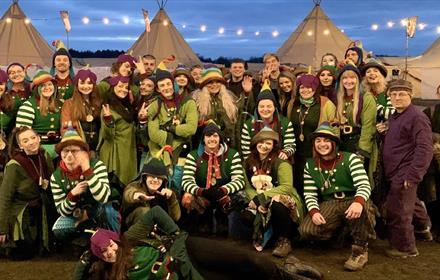 Image of staff dressed as Christmas Elves.