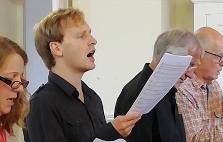 A choir rehearsing