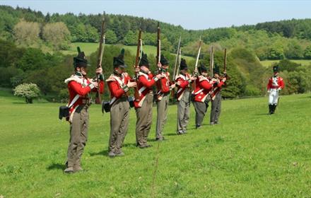 The Old 68th Durham Regiments Display Team as they come together for an impressive Napoleonic muster.