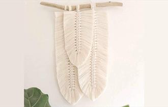 Example of Macrame feather wall hanging