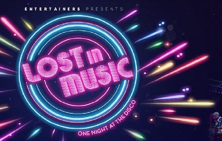 Neon text reads, 'Lost in Music'.
