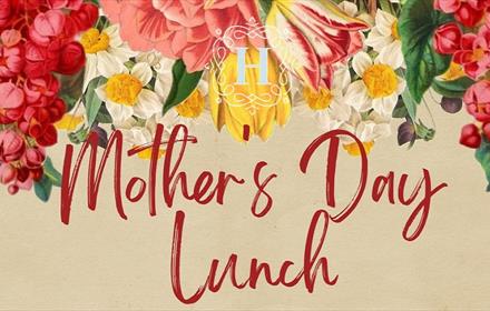 Poster with wording Mother's Day Lunch, flowers