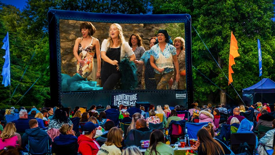Crowds enjoy an outdoor screening of 'Mamma Mia'