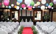 Weddings reception area with balloons