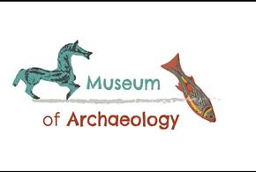 Image from the Museum of Archaeology, with finds on either side of the words Museum of Archaeology.
