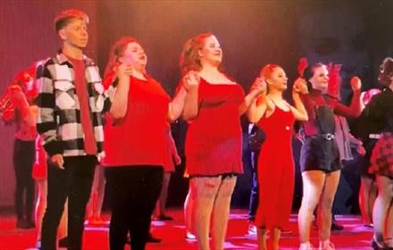 Image of the level 3 Performing Arts Students of New College Durham on stage.