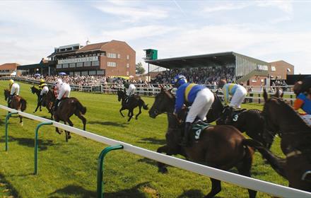 Horse race at Sedgefield Racecourse.

