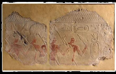 Ancient Egyptian temple frieze at the Oriental Museum