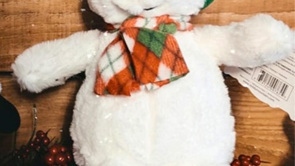 Snowman cuddly toy. Snowman cuddly toy.