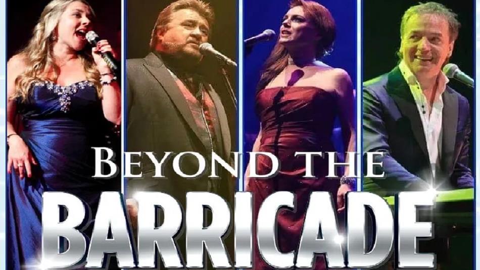 Four members of the Beyond the Barricade's cast performing.