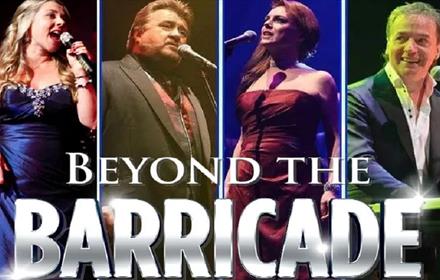 Four members of the Beyond the Barricade's cast performing.