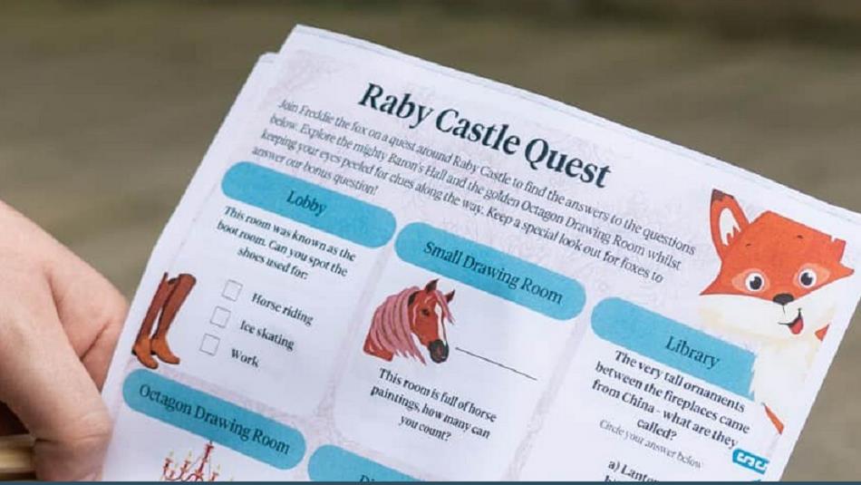 Image of a new family Quest activity sheet at Raby Castle.