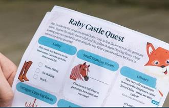 Image of a new family Quest activity sheet at Raby Castle.