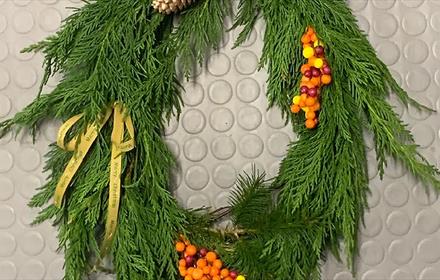 Christmas Wreath made at Dalton Moor Farm.