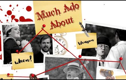 Much Ado About Murder at Raby Castle. Black and white images of cast.
