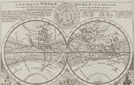 An old printed map of the world