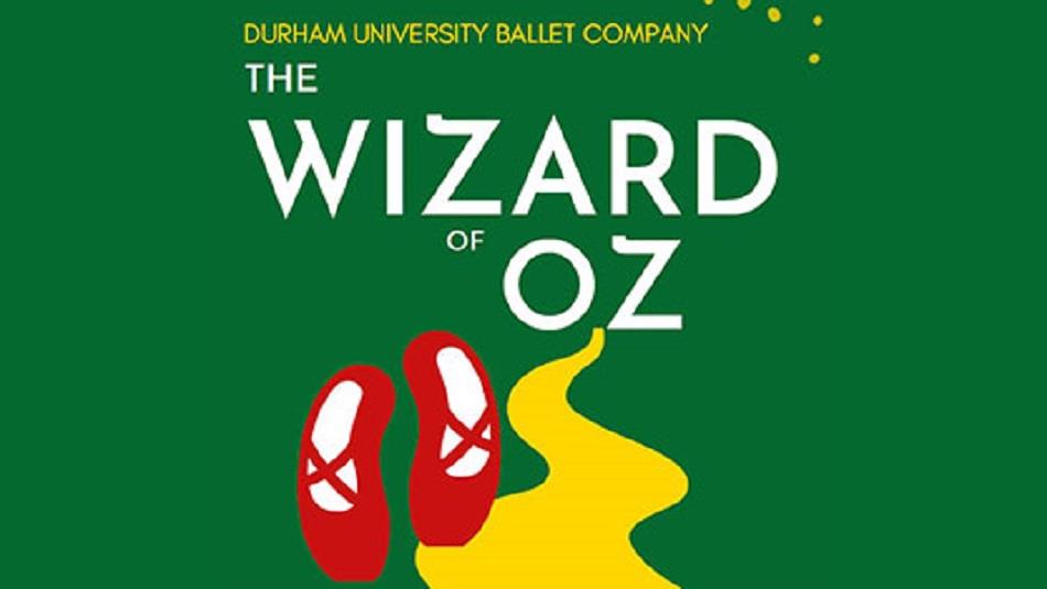 Durham University Ballet Company present 'The Wizard of Oz'. Image of red shoes and a yellow brick road.