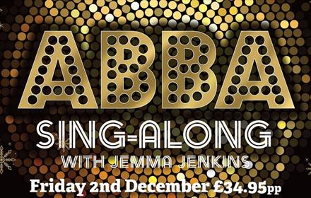 Text reads, 'Abba Sing-Along with Emma Jenkins'.