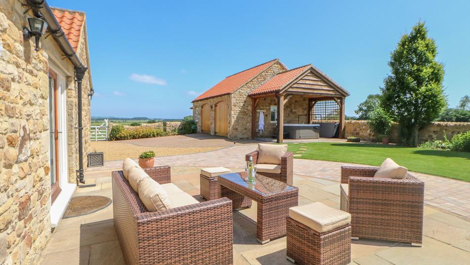 Garden seating area Bell House Farm