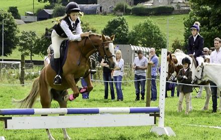 Crowds enjoy show jumping at Weardale Show.