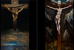 Christ on the Cross by Doménikos Theotokópoulos and Christ of St John of the Cross by Salvador Dalí