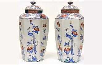 Two patterned vases.
