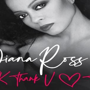 Black and white image of Diana Ross, as a poster for her Thank you Summer Tour