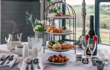 Afternoon Tea: A selection of delicious sandwiches and treats at South Causey Inn.