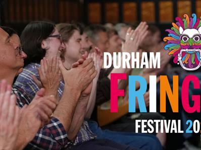 image of audience with durham fringe logo