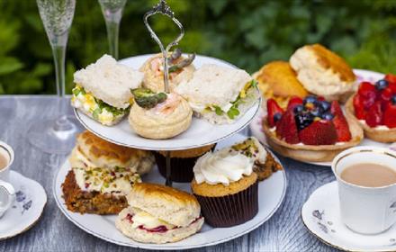 Delicious treats at Weardale Show. Image of Afternoon Tea - a selection of scones, sandwiches and tarts.