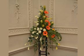 Flower display on stand