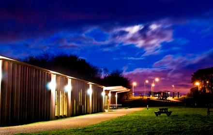 Hardwick Park Visitor Centre at night