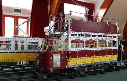 Meccano sets at Beamish Museum, a Beamish tram made from Meccano