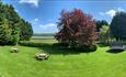 Panoramic view of the gardens at Nest - The Covey