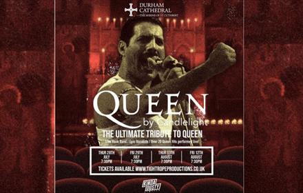 Queen tribute act poster with image of Freddie Mercury.