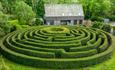 Crook Hall Gardens cafe and maze