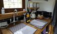 Bespoke kitchen at Weardale Retreat Shepherd's Hut in the Durham Dales
