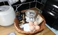 Delightful welcome basket at Weardale Retreat Shepherd's Hut in the Durham Dales