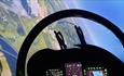 Top Gun jet flying over Northumberlandia at Flight Sim Centre