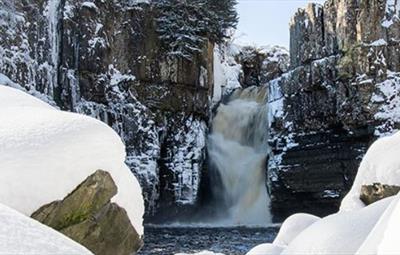 High Force Waterfall in the snow