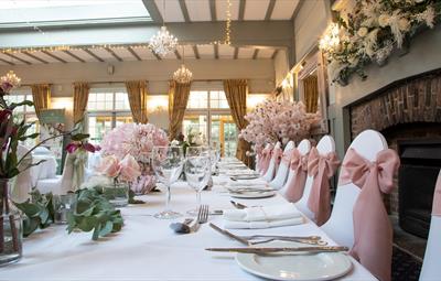 Image of the top table at The Morritt Hotel, Garage and Spa staged for an Intimate Wedding.
