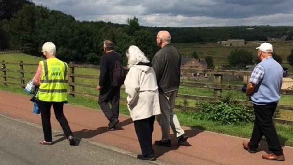Image of people enjoying a walk in the countryside.