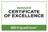 Trip Advisor Certificate of Excellence