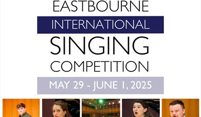 Poster for the Eastbourne International Singing Competition with images of performers