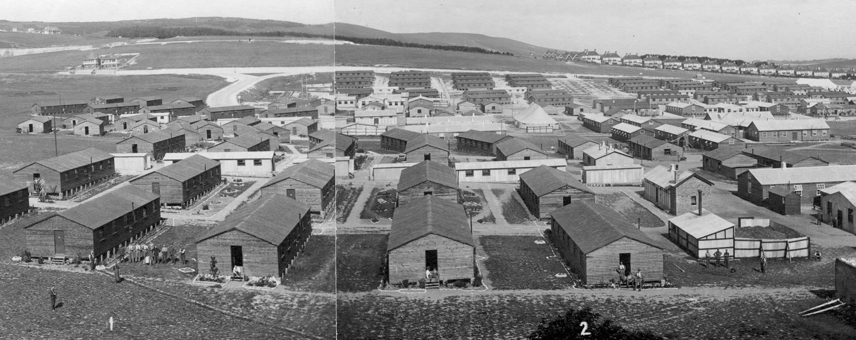 View of Sleeping Huts at Summerdown Camp