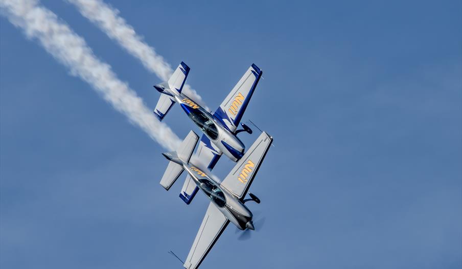 The Starlings Aerobatic Team in flight.
