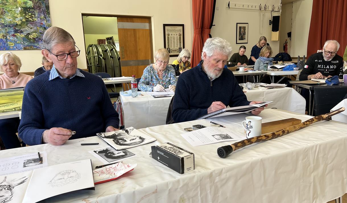 Members hard at work on a Tuesday morning!